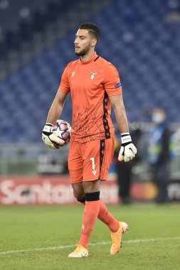 ROME, ITALY - 20 Ekim: UEFA Şampiyonlar Ligi grubu SS Lazio ile Borussia Dortmund Stadio Olimpico arasındaki futbol maçında SS Lazio 'dan Thomas Strakosha 20 Ekim 2020' de Roma 'da İtalya / LM