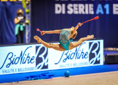 Polimnia 'dan Marina Lamberti Ritmica Romana FINAL SIX 2020 tarihinde Palasport Gianni Asti' de (eski Ruffini), Torino, İtalya - Fotoğraf: Fabrizio Carabelli / LM