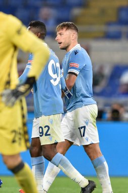 ROME, ITALY - 24 Ekim: SS Lazio 'dan Ciro Immobile (17 Ekim) 24 Ekim 2020' de Roma 'da oynanan Stadio Olimpico' da SS Lazio ile Bologna FC arasında oynanan futbol maçında gol attı.