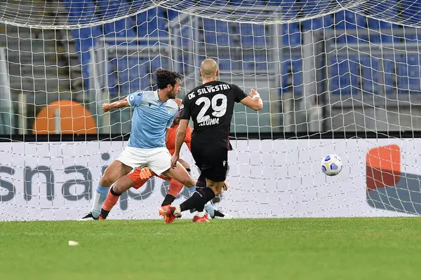 Roma Italia Octubre Lorenzo Silvestri Del Bolonia Marca Gol Durante — Foto de Stock