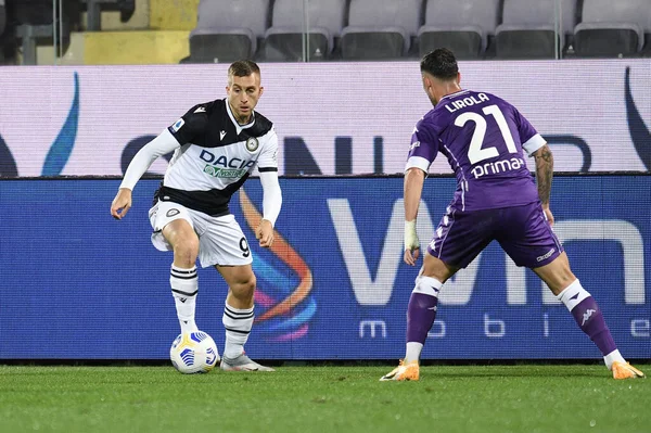 Dusan Vlahovic of Juventus and Christiano Biraghi of Acf Fiorentina during  the Italian serie A, football match between Juventus Fc and Acf Fiorentina  on 12 February 2023 at Allianz Stadium, Turin, Italy.