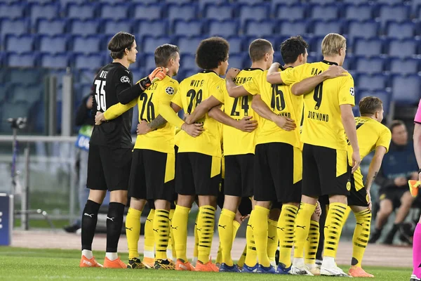 Rome Olaszország Október Borussia Dortmund Játékosai Feltesznek Egy Fotót Uefa — Stock Fotó