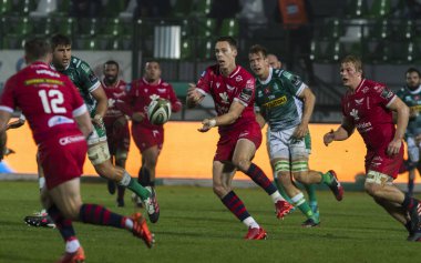 Benetton Treviso ve Scarlets Rugby maçı sırasında Treviso, İtalya 'daki Stadio Monigo di Treviso Stadyumu' nda, 23 Ekim 2020 - LM / Alfio Guarise