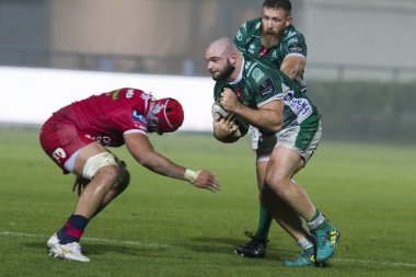 Filippo alongi (treviso) Benetton Treviso ve Scarlets Rugby maçında Treviso, İtalya 'daki Stadyum Monigo di Treviso' da, 23 Ekim 2020 - LM / Alfio Guarise