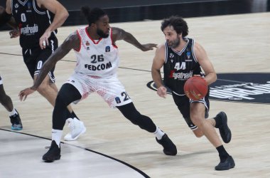 21 / 10 / 2020 - Virtus Segafredo Bologna takımından Milos Teodosiç Eurocup maçında Virtus Segafredo Bologna, Monako (R) 'ya Karşı, Monako' dan Mathias Leskind - Fotoğraf Michele Nucci / LM