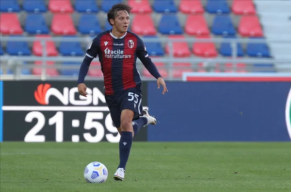 Emanuel Vignato Bolonha Ação Durante Jogo Futebol Coppa Italia Bolonha — Fotografia de Stock