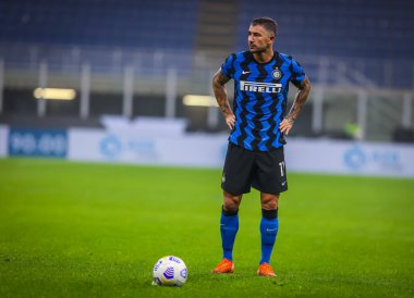FC Internazionale takımından Aleksandar Kolarov, FC Internazionale ile Parma Calcio arasındaki 31 Ekim 2020 - Fotoğraf Fabrizio Carabelli / LM