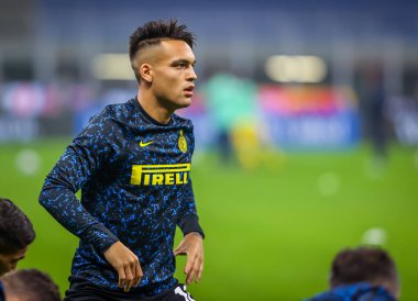 FC Internazionale 'den Lautaro Martnez 31 Ekim 2020' de San Siro Stadyumu 'nda FC Internazionale ile Parma Calcio arasında oynanan 2020 / 21 karşılaşmasında - Fotoğraf Fabrizio Carabelli / LM 