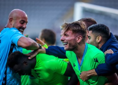 SS Lazio 'dan Ciro Immobile, Torino FC ile SS Lazio arasındaki Serie A 2020 / 21 karşılaşmasını 1 Kasım 2020 tarihinde Torin, İtalya Olimpico Grande Torino Stadyumu' nda kutluyor - Fotoğraf: Fabrizio Carabelli / LM