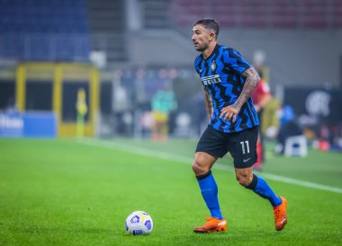 FC Internazionale takımından Aleksandar Kolarov, FC Internazionale ile Parma Calcio arasındaki 31 Ekim 2020 - Fotoğraf Fabrizio Carabelli / LM
