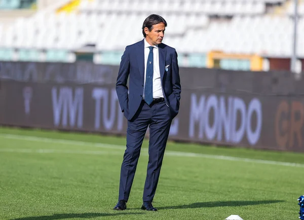Επικεφαλής Προπονητής Της Lazio Simone Inzaghi Κατά Διάρκεια Του Αγώνα — Φωτογραφία Αρχείου