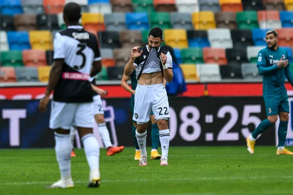 Déception Tolgay Ali Arslan Calcio Udinais Lors Udinese Milan Stade — Photo