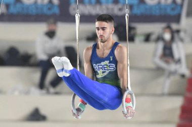 Edoardo De Rosa (Ares Ginnastica) Artistik Jimnastik sırasında - İtalyan Serie A Finale Six - Cumartesi - Jimnastik Napoli, İtalya, 21 Kasım 2020 - Fotoğraf: LM / Filippo Tomasi