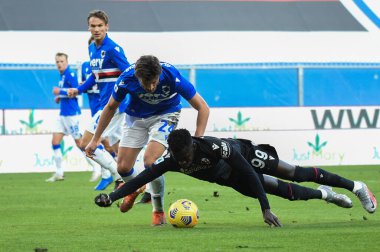 BARTOSZ BERESZYNSKI (Sampdoria), Musa Barrow (Bologna) Sampdoria vs Bologna - İtalyan futbol takımı Serie A match in Genova, İtalya, 22 Kasım 2020 - Fotoğraf: LM / Danilo Vigo