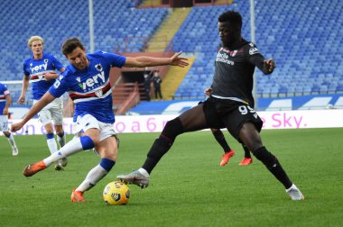 BARTOSZ BERESZYNSKI (Sampdoria), Musa Barrow (Bologna) Sampdoria vs Bologna - İtalyan futbol takımı Serie A match in Genova, İtalya, 22 Kasım 2020 - Fotoğraf: LM / Danilo Vigo