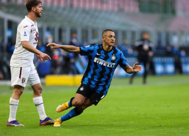 FC Internazionale takımından Alexis Sanchez, FC Internazionale - FC Internazionale - Torino FC - San Siro Stadyumu, Milan, İtalya - Fotoğraf: FCI / Fabrizio Carabelli / LM