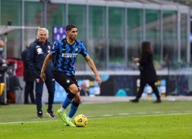 FC Internazionale 'den Achraf Hakimi, 22 Kasım 2020 tarihinde San Siro Stadyumu' nda FC Internazionale ile Torino FC arasında oynanan 2020 / 21 karşılaşmasında - Fotoğraf: FCI / Fabrizio Carabelli / LM