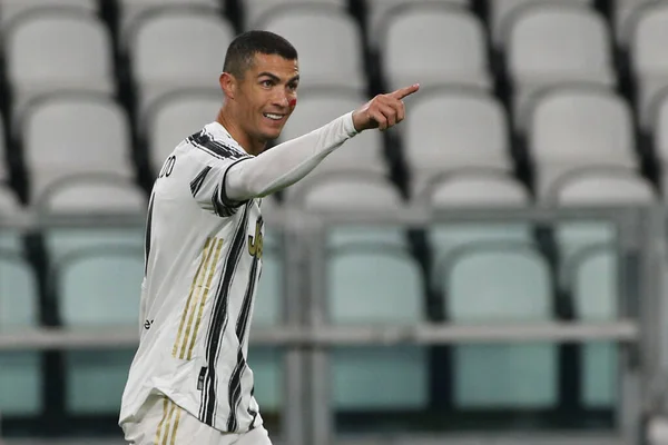 Cristiano Ronaldo Juventus Během Juventus Cagliari Calcio Italský Fotbal Serie — Stock fotografie