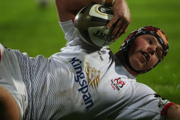 Luke Marshall Ulster Går För Försök Zebre Rugby Ulster Rugby — Stockfoto