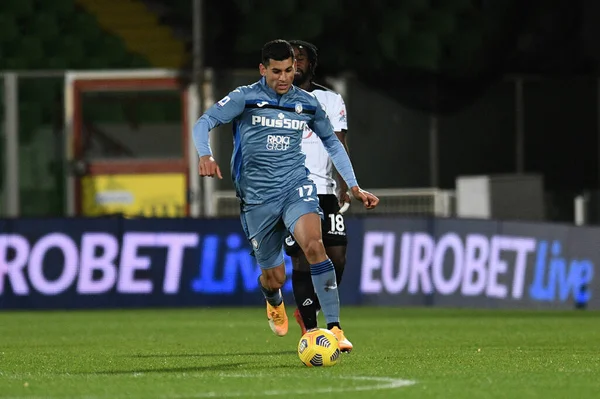 Cristian Romero Atalanta Azione Durante Spezia Atalanta Partita Serie Calcio — Foto Stock