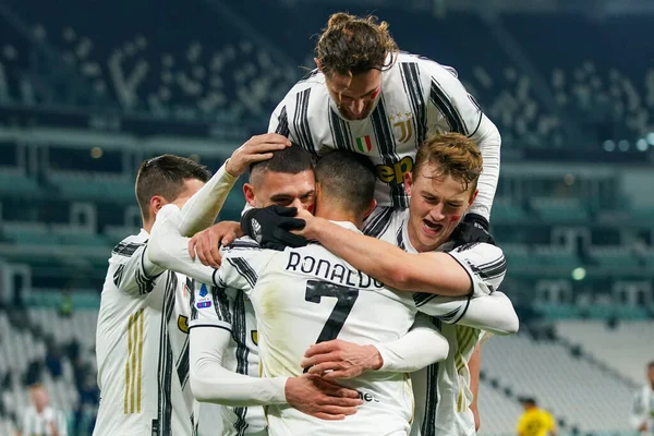 Cristiano Ronaldo Juventus Podczas Juventus Cagliari Calcio Włoski Mecz Serie — Zdjęcie stockowe