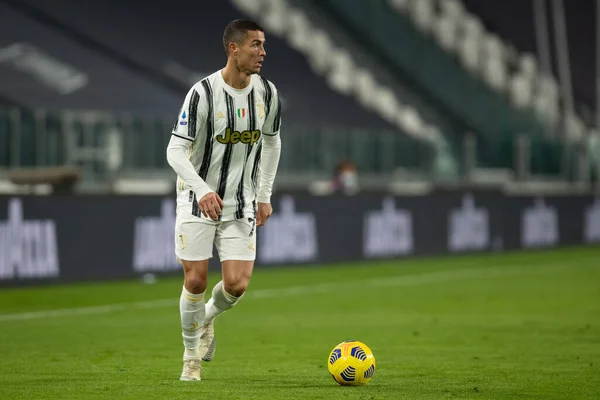 Juventus Takımından Cristiano Ronaldo Juventus Cagliari Calcio Karşı Talyan Futbol — Stok fotoğraf