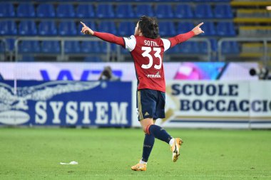 Cagliari Calcio 'dan Riccardo Sottil, Esultanza, Cagliari Calcio-Hellas Verona - İtalyan futbol Coppa Italia maçı IN Cagliari, İtalya, 25 Kasım 2020 - Fotoğraf: LM / Luigi Canu