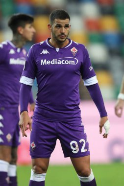 İtalya 'nın Udine şehrindeki Friuli-Dacia Arena Stadyumu' nda oynanan İtalyan Coppa Italia maçında Udinese Calcio, AC Fiorentina 'ya karşı oynadığı Fiorentinas Valentin Eysseric. Fotoğraf Gabriele Menis / LM 