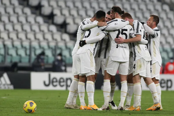 Juventus Célèbre Lors Juventus Cagliari Calcio Football Italien Serie Match — Photo