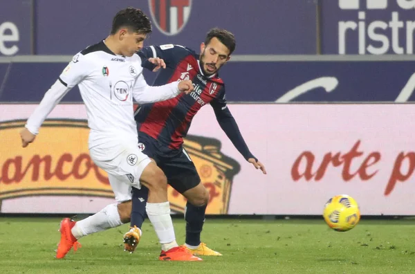 251120 - Coppa calcio - Coppa Italia - Bologna-Spezia - Nicola Sansone (Bologna) (a destra) - fotoğraf Michele Nucci Bologna FC - Spezia Calcio - İtalyan futbolu Coppa Italia maçı in Bologna, İtalya, 25 Kasım 2020 - Fotoğraf: LM / Michele Nucci