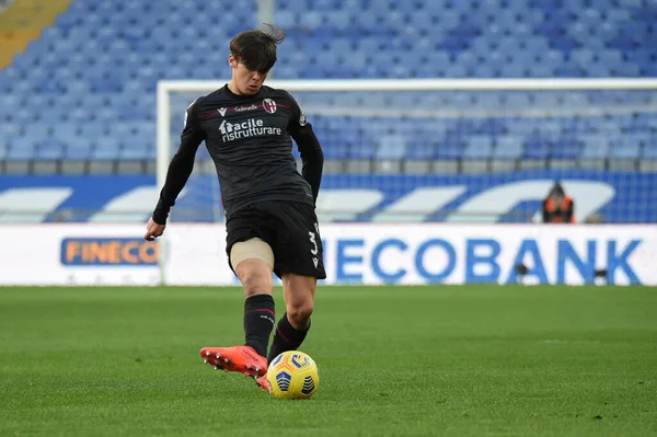 Aaron Hickey Bologna Tijdens Sampdoria Bologna Italiaanse Voetbalcompetitie Match Genova — Stockfoto