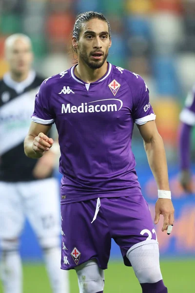 Fiorentinas Martin Cáceres Durante Partido Fútbol Italiano Coppa Italia Udinese — Foto de Stock