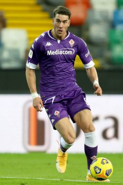 İtalya 'nın Udine kentindeki Friuli-Dacia Arena Stadyumu' nda oynanan İtalya Coppa Italia maçında Fiorentinas Dusan Vlahoviç, Udinese Calcio 'ya karşı AC Fiorentina maçına çıktı. Fotoğraf Gabriele Menis / LM 