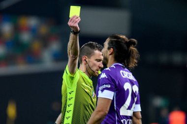 Martn Caceres (Fiorentina) Udinese Calcio-ACF Fiorentina maçında hakem Marco Serra tarafından uyarıldı - İtalyan Coppa Italia maçı IN Udine, İtalya, 25 Kasım 2020 - Fotoğraf: LM / Ettore Griffoni 
