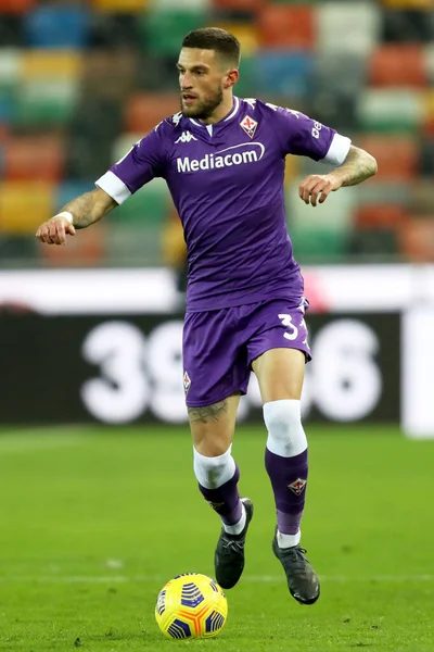 Fiorentinas Cristiano Biraghi Acción Durante Partido Fútbol Italiano Coppa Italia — Foto de Stock