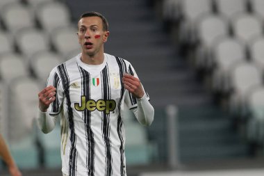 Juventus FC - Cagliari Calcio maçında 33 Federico Bernardeschi (JUVENTUS FC) - İtalya Serie A maçı Torino, İtalya, 21 Kasım 2020 - Fotoğraf: LM / Claudio Benedetto