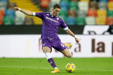 İtalya 'nın Udine kentindeki Friuli-Dacia Arena Stadyumu' nda oynanan İtalya Coppa Italia maçında Fiorentinas Dusan Vlahoviç, Udinese Calcio 'ya karşı AC Fiorentina maçına çıktı. Fotoğraf Gabriele Menis / LM 