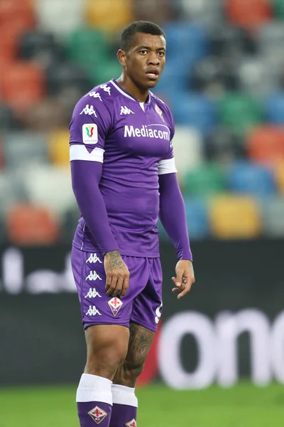 Fiorentinas Julio Igor Durante Jogo Futebol Italiano Coppa Italia Udinese — Fotografia de Stock