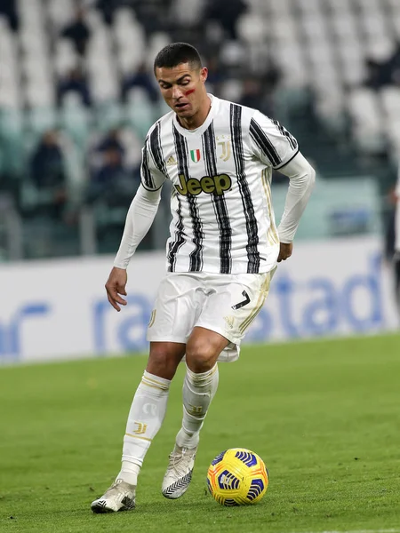 Cristiano Ronaldo Juventus 在Juventus Fc对Cagliari Calcio Italian Football Serie Match — 图库照片