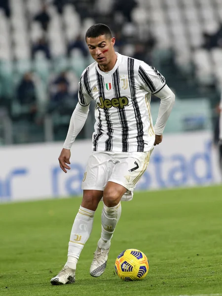 Cristiano Ronaldo Juventus Κατά Διάρκεια Γιουβέντους Cagliari Calcio Ιταλικό Ποδόσφαιρο — Φωτογραφία Αρχείου