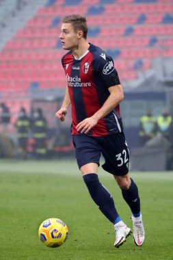 Bologna 'dan Mattias Svanbergé İtalyan Serie A futbol karşılaşmasında Bologna Fc Crotone' a karşı 29 Kasım 2020 'de İtalya' nın Bologna kentindeki Renato Dall 'Ara stadyumunda. Fotoğraf Michele Nucci / LM