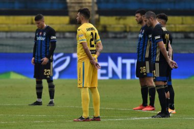 Pisa vs Cittadella sırasında Diego Armando Maradona anısına bir dakikalık saygı duruşu - İtalyan Futbol Şampiyonası Ligi BKT IN Pisa, İtalya, 28 Kasım 2020 - Fotoğraf: LM / Gabriele Masotti