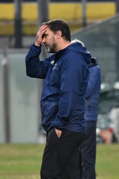 Trener Pizy Luca Angelo Podczas Pizy Cittadella Włoska Liga Mistrzostw — Zdjęcie stockowe