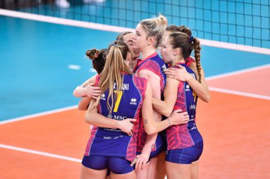 Savino Del Bene Scandicci oyuncularının mutluluğu SSC Palmberg Schwerin vs Savino Del Bene Scandicci - CEV Şampiyonlar Ligi Kadınlar Voleybol maçı IN Scandicci, Florence, İtalya, 02 Aralık 2020 - Kredi: LM / Lisa Guglielmi
