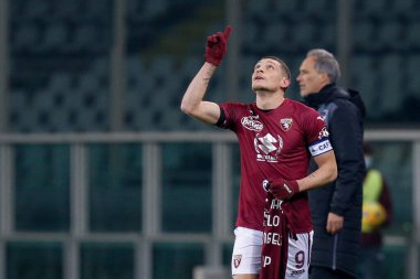 Andrea Belotti (Torino FC), Torino FC-UC Sampdoria maçında Diego Armando Maradona 'ya ithaf ettiği golü kutluyor - İtalyan futbol takımı Serie A match IN Torin, İtalya, 30 Kasım 2020 - Fotoğraf: LM / Francesco Scaccianoce