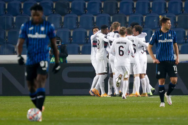 Alexander Scholz Midtjylland Slaví Gól Během Atalanta Bergamasca Calcio Midtjylland — Stock fotografie