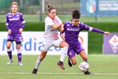 Claudia Neto (Fiorentina Femminile) ve Veronica Boquete (Milan) ACF Fiorentina femminile AC Milan - İtalyan futbol takımı Serie A Women match in Florence, İtalya, 05 Aralık 2020 - Fotoğraf: LM / Lisa Guglielmi