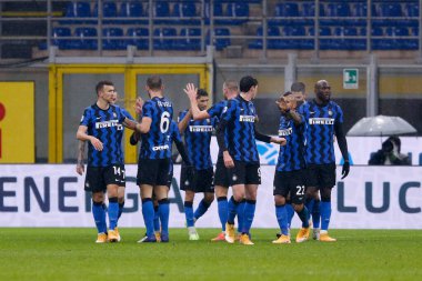 Achraf Hakimi (FC Internazionale), FC Internazionale 'nin Bologna Calcio' ya karşı oynadığı ikinci golü kutluyor - İtalyan Serie A maçı Milan, İtalya 'da, 05 Aralık 2020 - Fotoğraf: LM / Francesco Scaccianoce