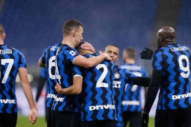 Achraf Hakimi (FC Internazionale), FC-Bologna Calcio maçında attığı 3-1 'lik golü kutluyor - İtalyan Serie A maçı Milan, İtalya' da, 5 Aralık 2020 - Fotoğraf: LM / Francesco Scaccianoce