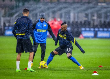 FC Internazionale takımından Arturo Vidal, FC Internazionale - FC Internazionale - Bologna FC - San Siro Stadyumu, Milan, İtalya - Fotoğraf: FCI / Fabrizio Carabelli / LM